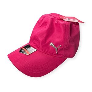 PUMA Hot Pink Adjustable Hat‎ Baseball Hat Metal Puma Logo on Front OSFM BNWT